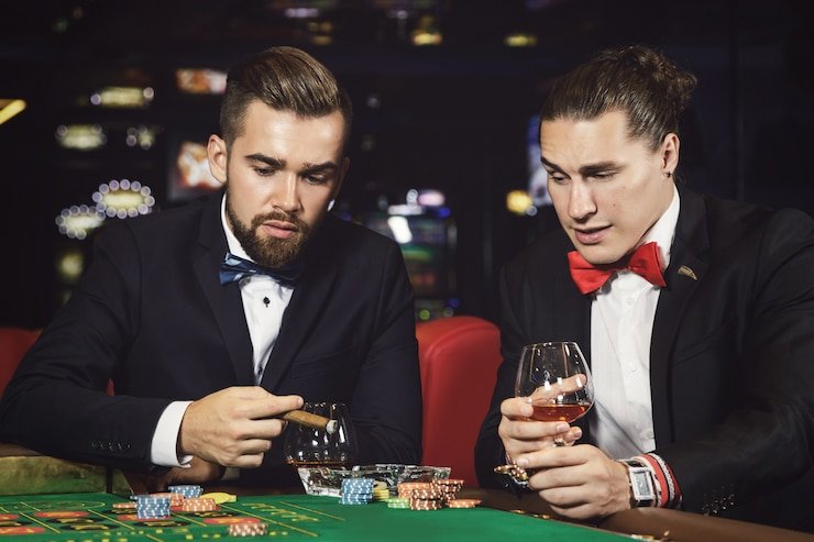 Live casino table with professional dealers